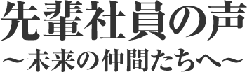 先輩社員の声－未来の仲間たちへ－